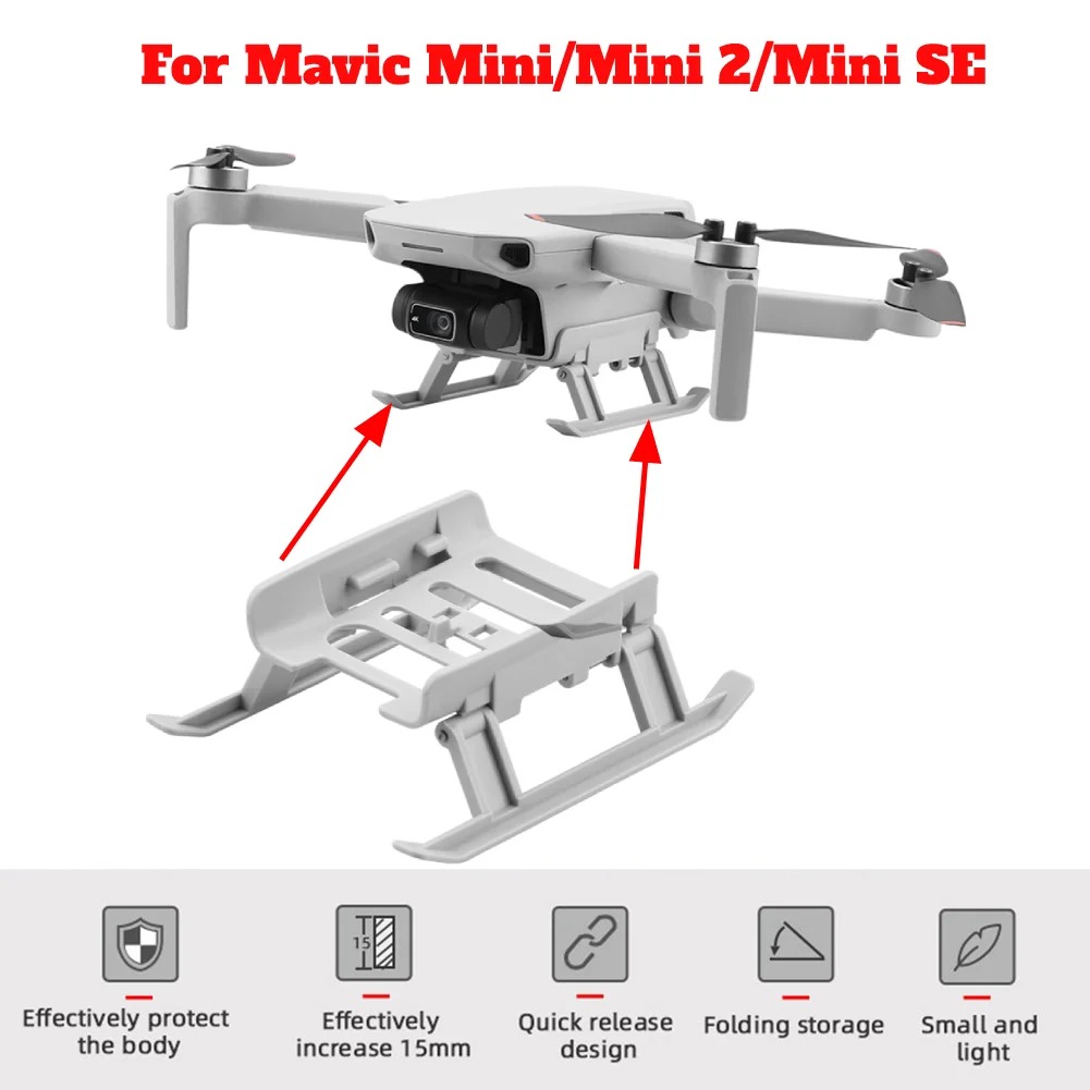 Equipo de aterrizaje plegable para Dron, Protector de soporte de pierna de altura extendida, soporte de trípode, Mini SE DJI deslizamiento para/Mini 2/accesorios Mavic