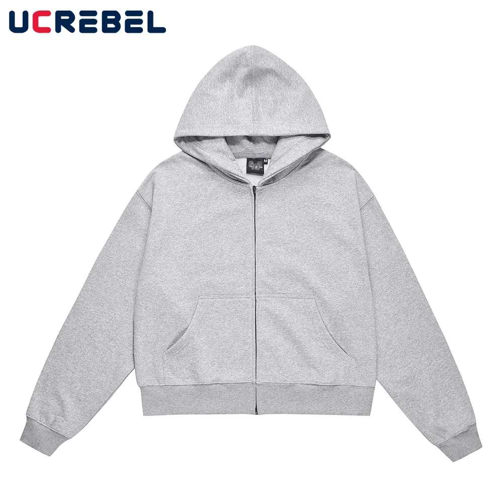 Capispalla semplice con cerniera con cappuccio tinta unita da uomo Streetwear Felpe casual a maniche lunghe da uomo