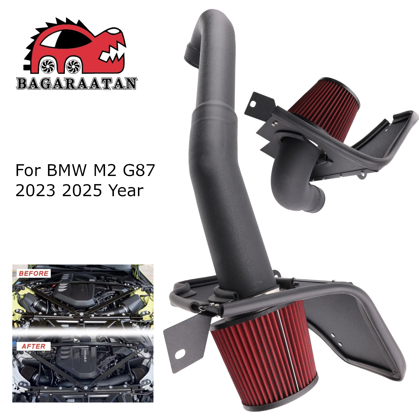 Zestaw wlotu powietrza silnika do BMW M2 M3 M4, części tuningowe do modeli 2021+ Competition G80 G82 G83 G87 z silnikiem S58 3.0T, wysoki przepływ