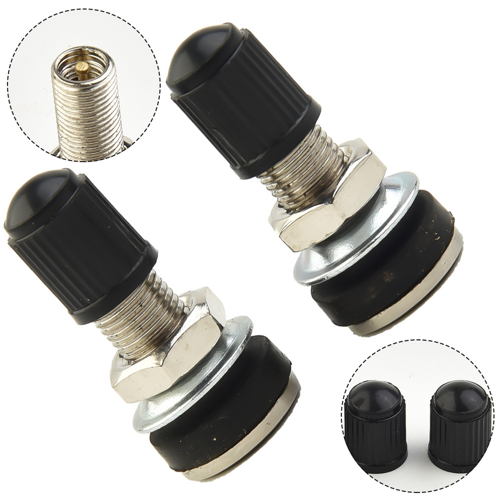 2 uds cabeza redonda 32mm-motocicleta Scooter bicicleta Quad válvula de neumático de montaña sin cámara tapa de válvula de neumático de coche