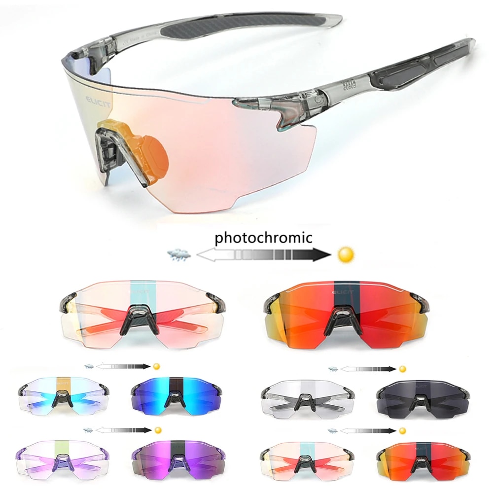 ELICIT ใหม่ Photochromic แว่นตาขี่จักรยานโพลาไรซ์ผู้ชายผู้หญิงจักรยานแว่นตา UV400 แว่นตาแว่นตากันแดด HikingMTB จักรยานแว่นตา