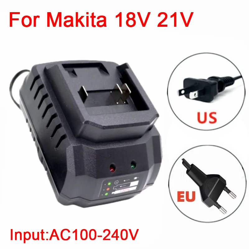 US/EU Plug Li-ion Battery Charger Quick Charge 18V 21V Power Tools PortableCharger for Makita BL1415 BL1815 BL1830 BL1850