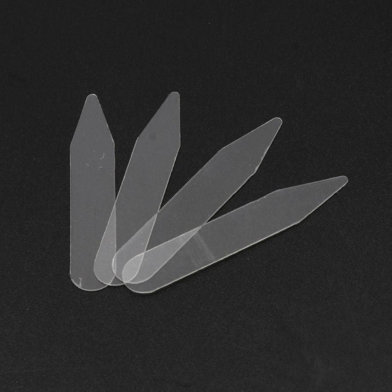 200 PCS เสื้อคอสนับสนุนอุณหภูมิสูงทน COLLAR Stay INSERT Matte CLEAR เสื้อคอปก