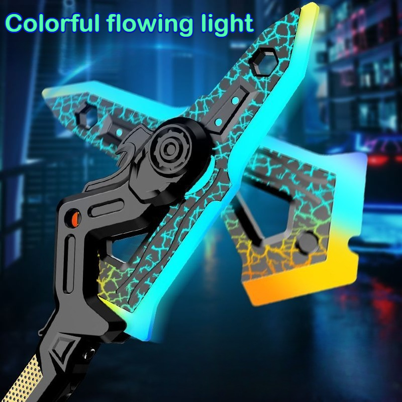 Colorful Glowing Bright Sword Axe Outdoor Toy Multi-Color Changing LED Lights Sound effects Toys for Kid Adult Prop Cosplay Gift