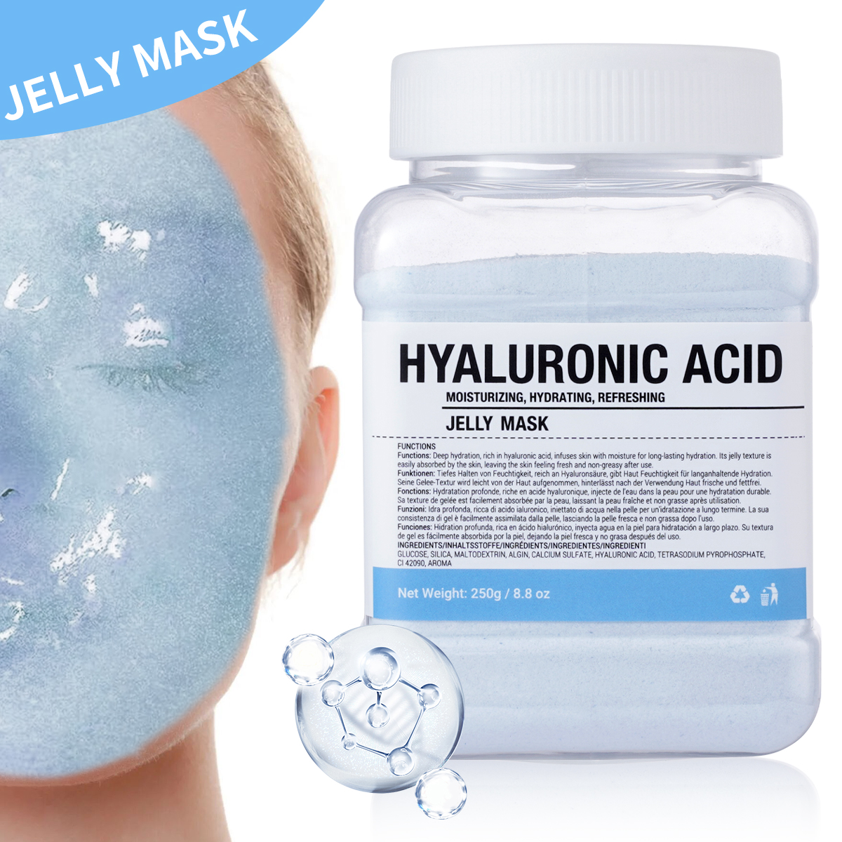 Jelly Mask for Facial Rose Smooth Face Mask Skin Care, Jelly Mask Powder, Hydrated Nourished Hydro ,Gel Peel Off MasK