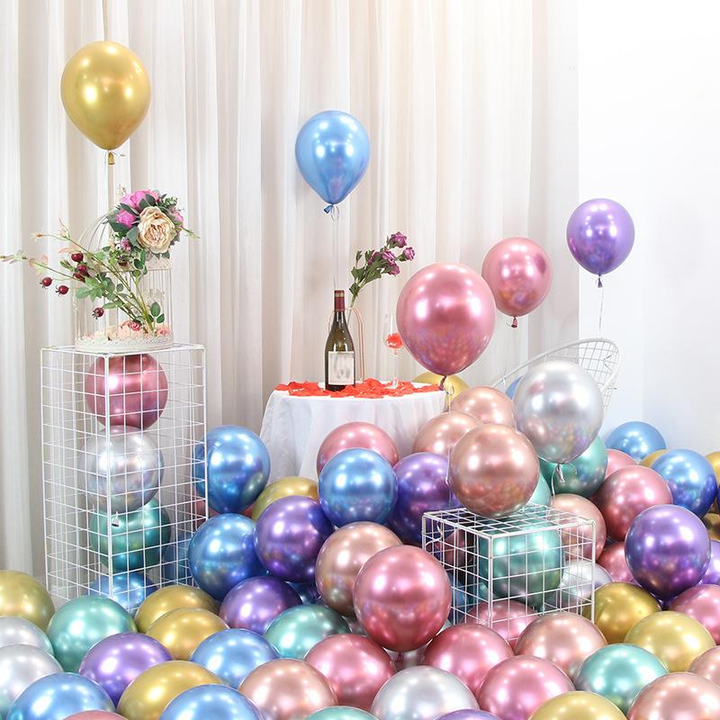 50 sztuk 10-calowych metalicznych balonów lateksowych Złoto Srebro Chrom Balon Dekoracje ślubne Globos Urodziny Party Supplies