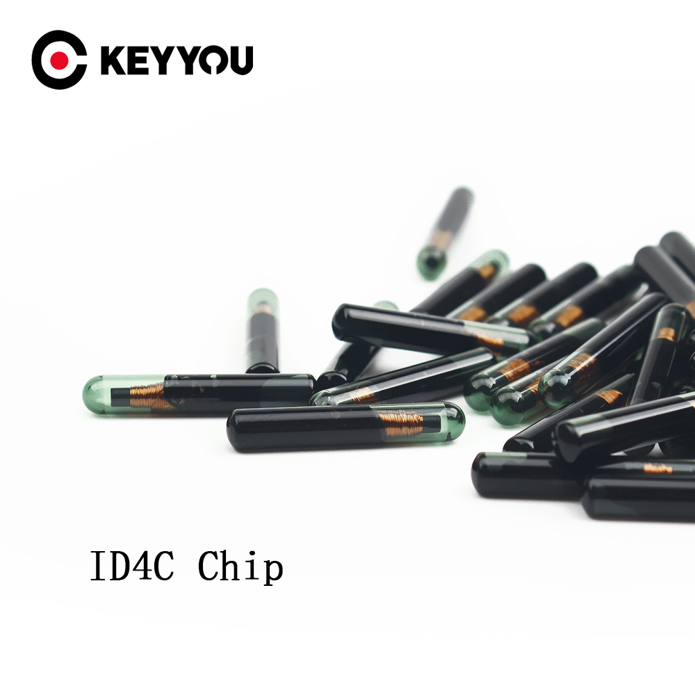 KEYYOU-Chip de llave de coche de alta calidad, transpondedor virgen en blanco de vidrio ID4C, Chip transpondedor TP02