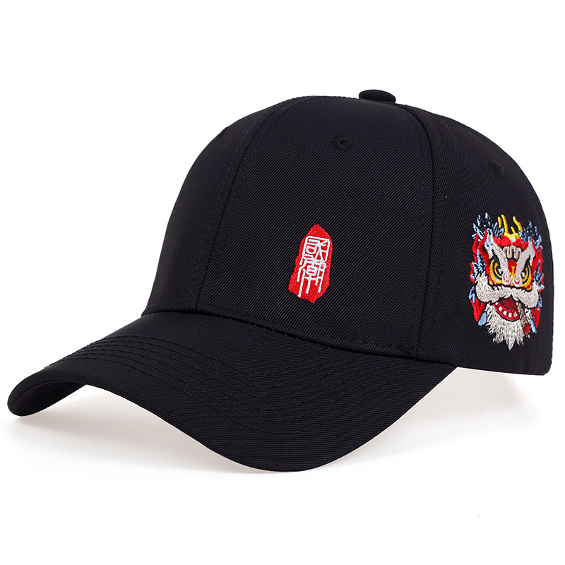 Модная бейсболка в китайском стиле с вышивкой, солнцезащитные кепки для мужчин и женщин, Бейсболка унисекс-Подростковая с вышивкой, плоская шапка в стиле хип-хоп