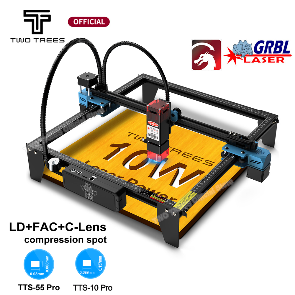 Twotrees gravador a laser cnc roteador TTS-10/TTS-55 pro 40w/80w máquina de corte e gravação a laser de metal com controle offline wi-fi