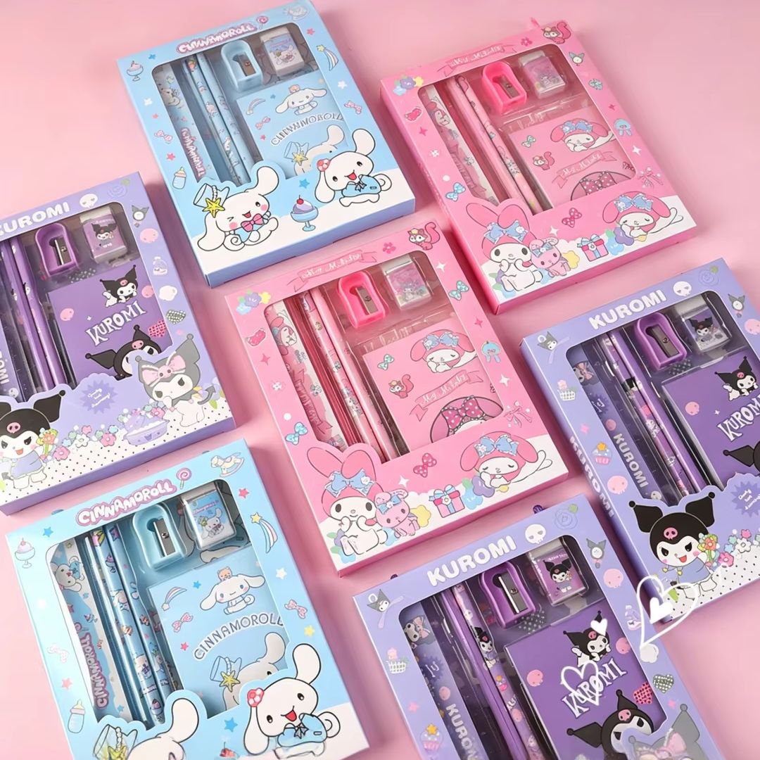 Sanrio Stationery Gift Box Set Back to School Gift Stationery Set Student and Children's Reward Gift 6-piece Set