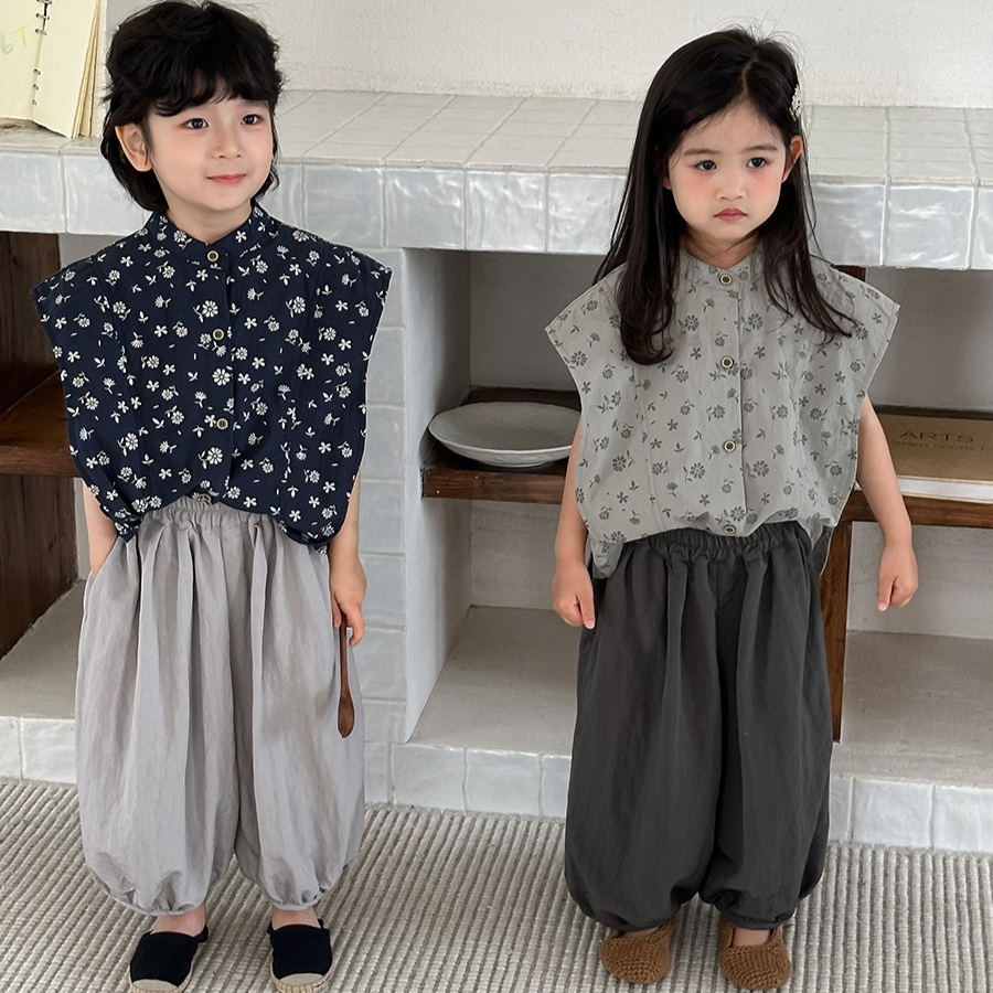Celana 2026 Musim Semi dan Musim Panas Pakaian Anak Baru Gaya Korea untuk Anak Laki-laki dan Perempuan Warna Cerah Tipis Longgar Model Lantern Celana Delapan Menit