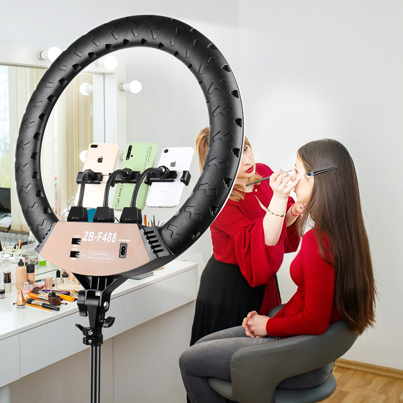 22 "anéis de luz led 3200-6500k temperatura de cor 0-100% brilho com lâmpada de cabo de alimentação de 2m para compõem/tiro de estúdio fotográfico
