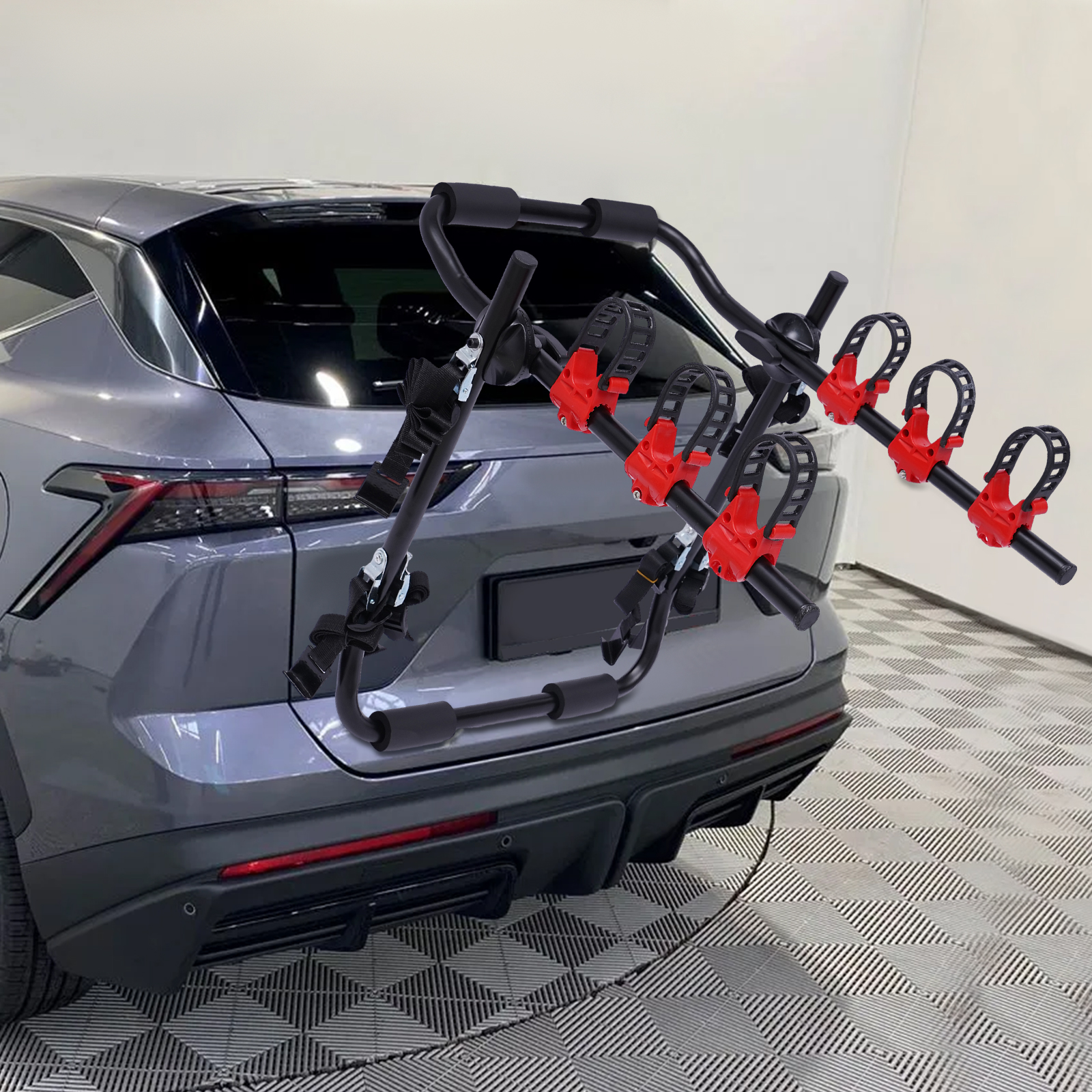 Porte-bagages de vélo pliable pour coffre de voiture, support de vélo automatique pour 3 vélos, support de coffre pour la plupart des hayon, berlines, SUV, fourgonneaux