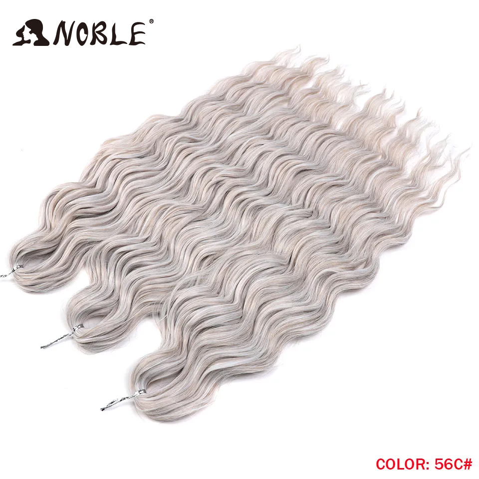 Noble Hair Water Wave Twist Crochet Hair Synthetic Braid Hair Ombre Blonde Pink 24 Inch Deep Wave Braiding Hair Extension