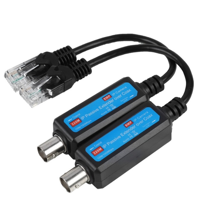 1 paire d'extension passive IP sur transmetteur de réseau Coaxial Coaxial 8MP HD pour caméra Web transmetteur Coaxial extension Coaxial