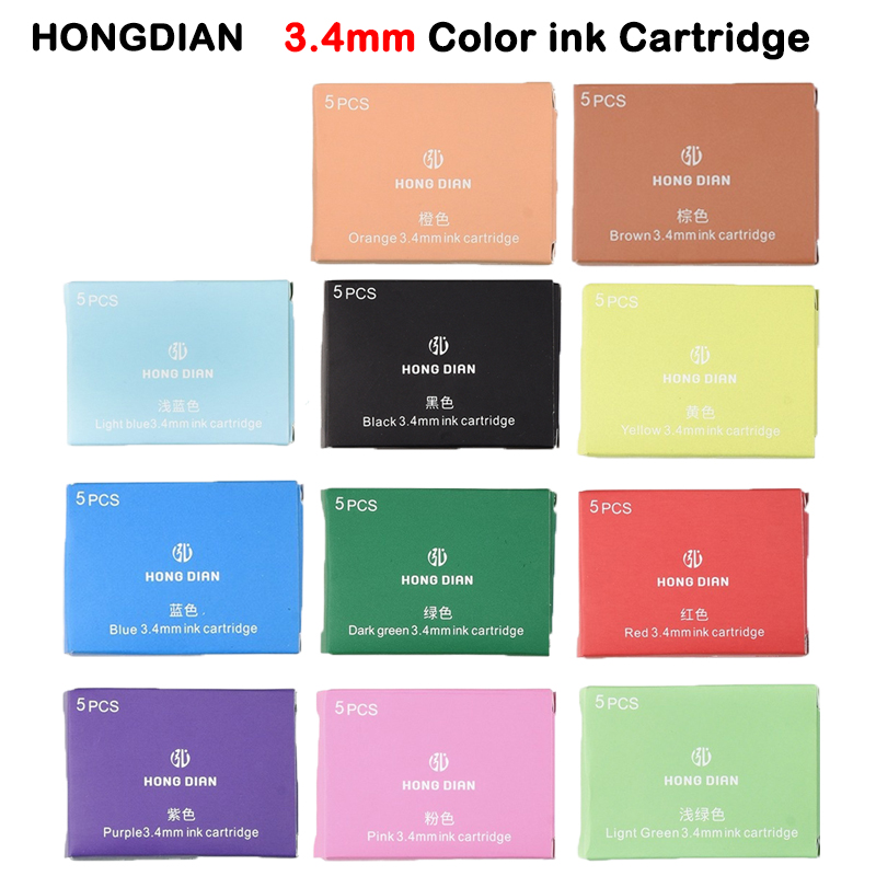 5/10/15 sztuk HONGDIAN 3.4mm kolorowy wkład atramentowy wkład pióro wieczne atrament pióro wieczne atrament biuro szkolne artykuły papiernicze