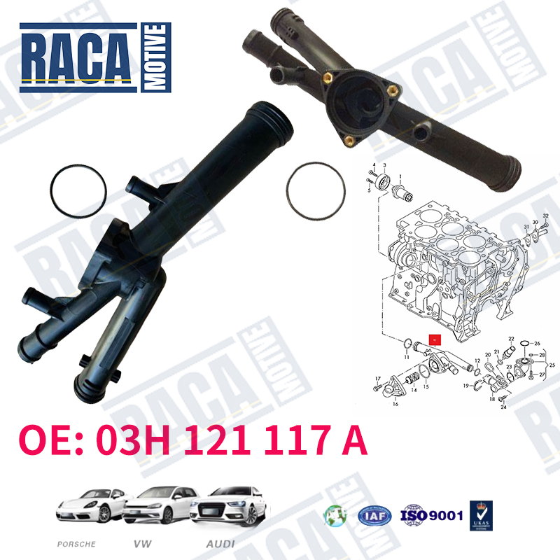 Do VW Touareg 3.6 Passat CC Magotan3.0 Audi Q7 Porsche Cayenne Obudowa termostatu Chłodzenie silnika Zespół termostatu 03H 121117 A