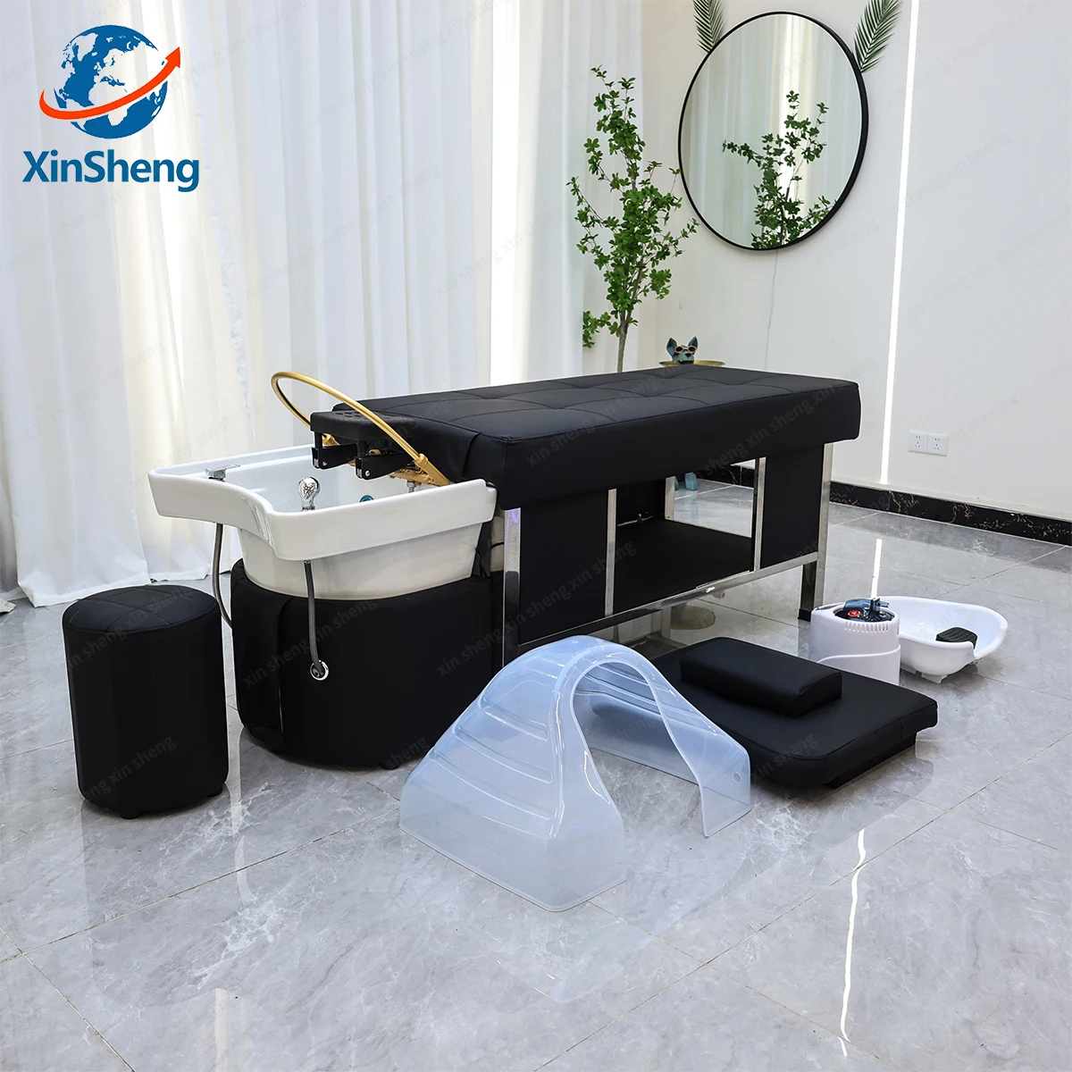 XinSheng-mesa de masaje, cama de masaje, champú, cabeza, muebles de salón de SPA, equipo de lavado de cabello, cama para cuidado de belleza, cojín para sofá