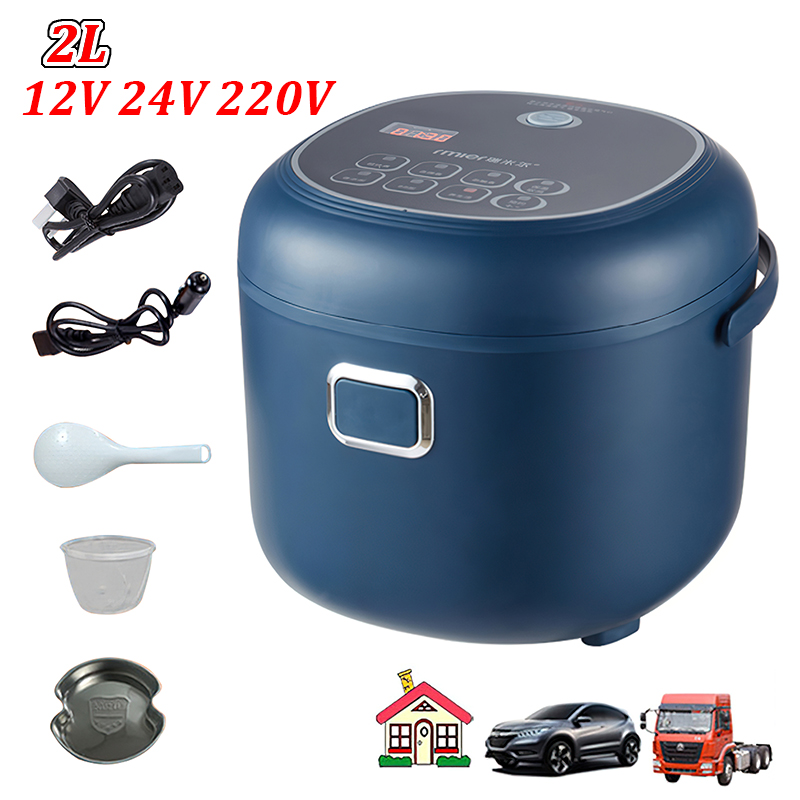 Panela elétrica de arroz aquecida para alimentos para bebês, 2l, 200w, 12v, 24v, 220v, cozinhar mingau de arroz, ovos nutritivos e alimentos aquecidos