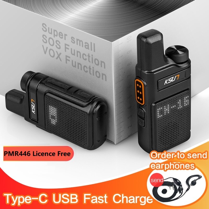 KSUT PMR446 Walkie Talkie 2 pz/1 pz Mini Formato Portatile Radio Palmare Set Senza Fili Stazione Radio Bidirezionale Comunicador Ricetrasmettitore