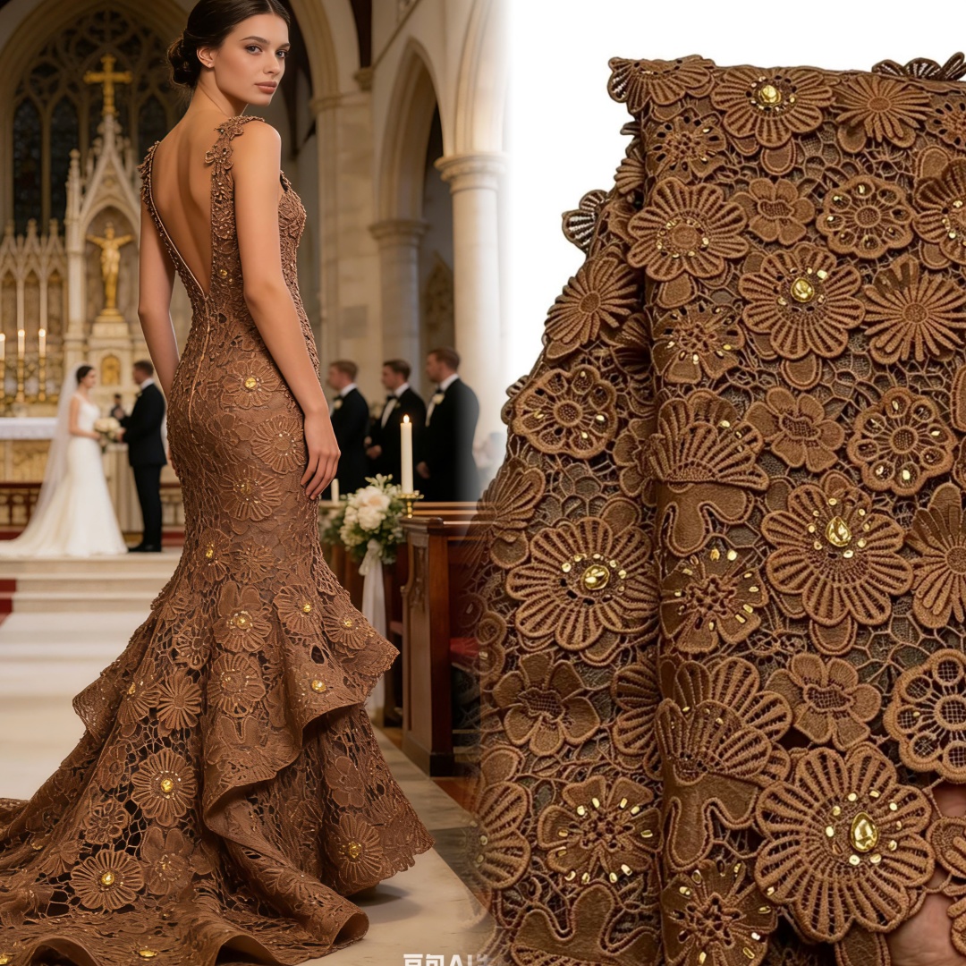 Luxury African Guipure Cord Stones Lace Fabric 2026 Newest Nigerian Water Soluble Stones Lace For Women Wedding Party Dresses