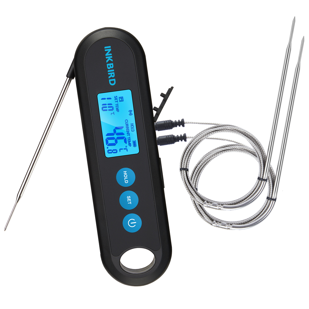 INKBIRD – thermomètre de cuisine rétro-éclairé numérique, lecture 2 Sec, 2 sondes externes, four à barbecue, thermomètre à viande pour Mike Candy