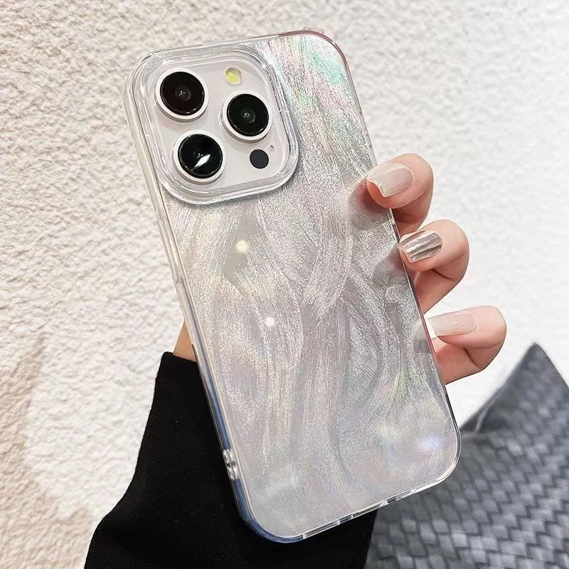 Sarung ponsel Laser perak mewah, pelindung tahan guncangan untuk Xiaomi Poco X6 5G M6 Pro 4G Poco X6 X3 X5 Pro Mi 11 Lite 5G NE