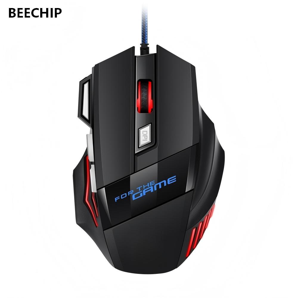 1 unidad, nuevo ratón USB para juegos Hyperspeed, ratón ergonómico retroiluminado RGB para juegos, ratón con cable 7D Esports para ordenador portátil y Gamer