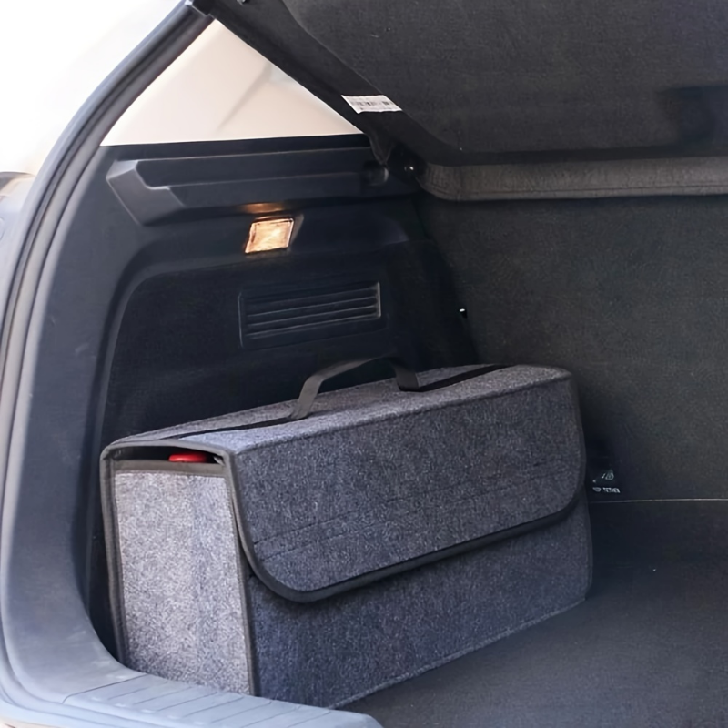 Compartimento antideslizante gris, organizador de almacenamiento de maletero, herramienta, bolsa de almacenamiento de coche, organizador de maletero de coche, caja de almacenamiento de fieltro suave, accesorios para coche