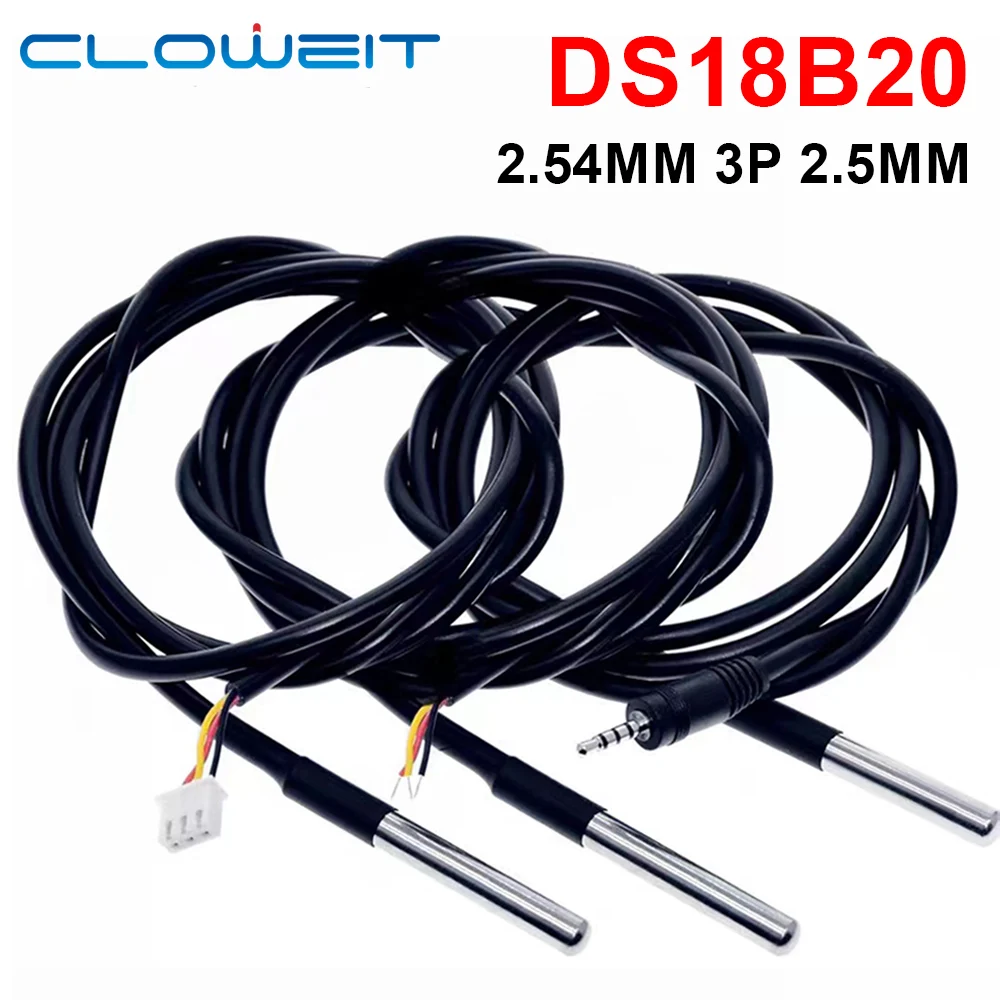 DS18b20 Aço Inoxidável À Prova D 'Água 1/2/3m Rosca Sonda de Temperatura Sensor de Temperatura Cabo 18B20 Para Arduino