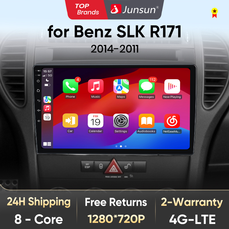 Junsun Drahtlose Carplay Android Auto Auto Radio Für Mercedes Benz SLK Klasse R171 2004-2011 SLK 200 280 multimedia GPS autoradio