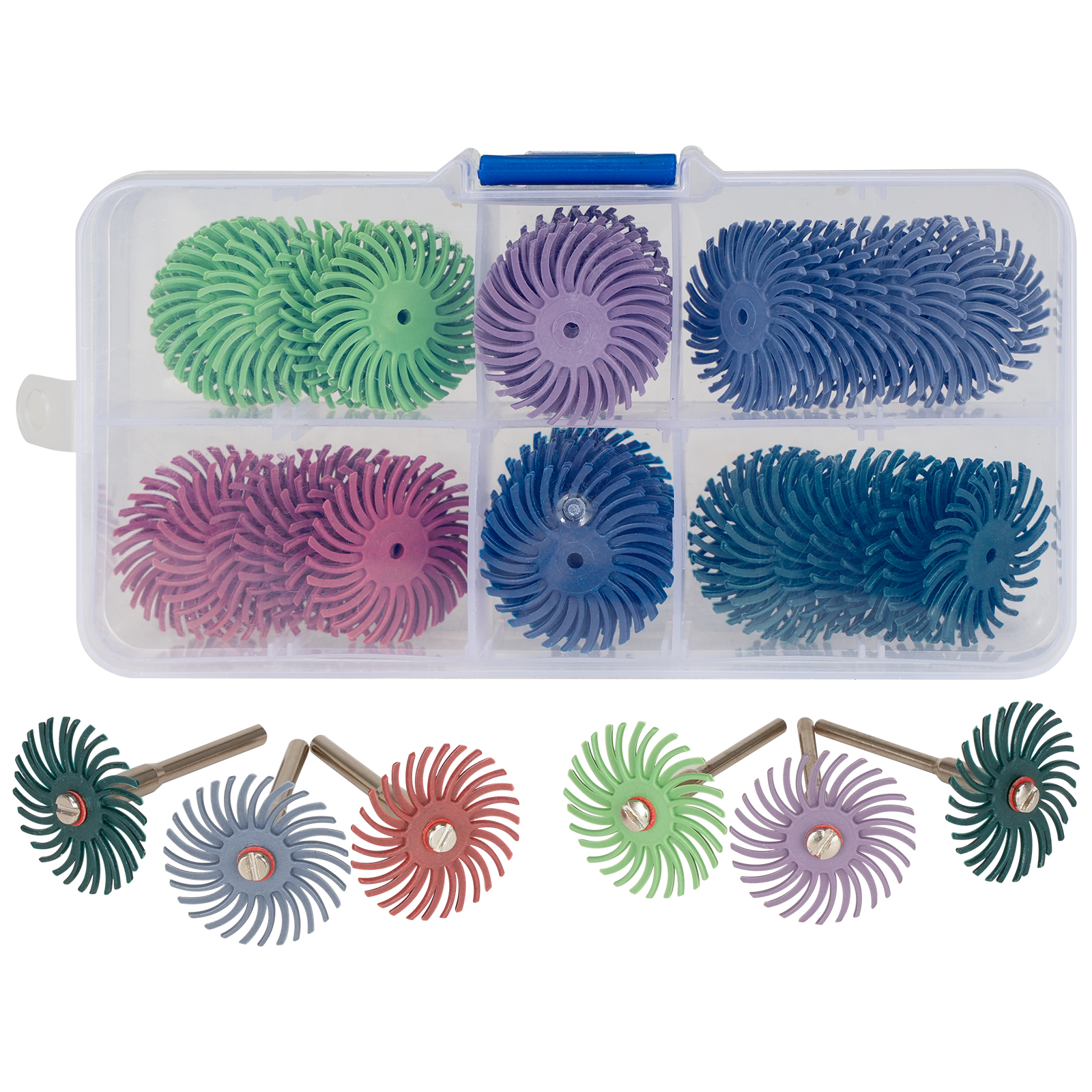 SIFANG 10pcs 1 นิ้ว Radial Bristle Disc ชุดแปรงขัด 3 2.35mm Shank รายละเอียดล้อขัดสําหรับเครื่องมือโรตารี่อุปกรณ์เสริม