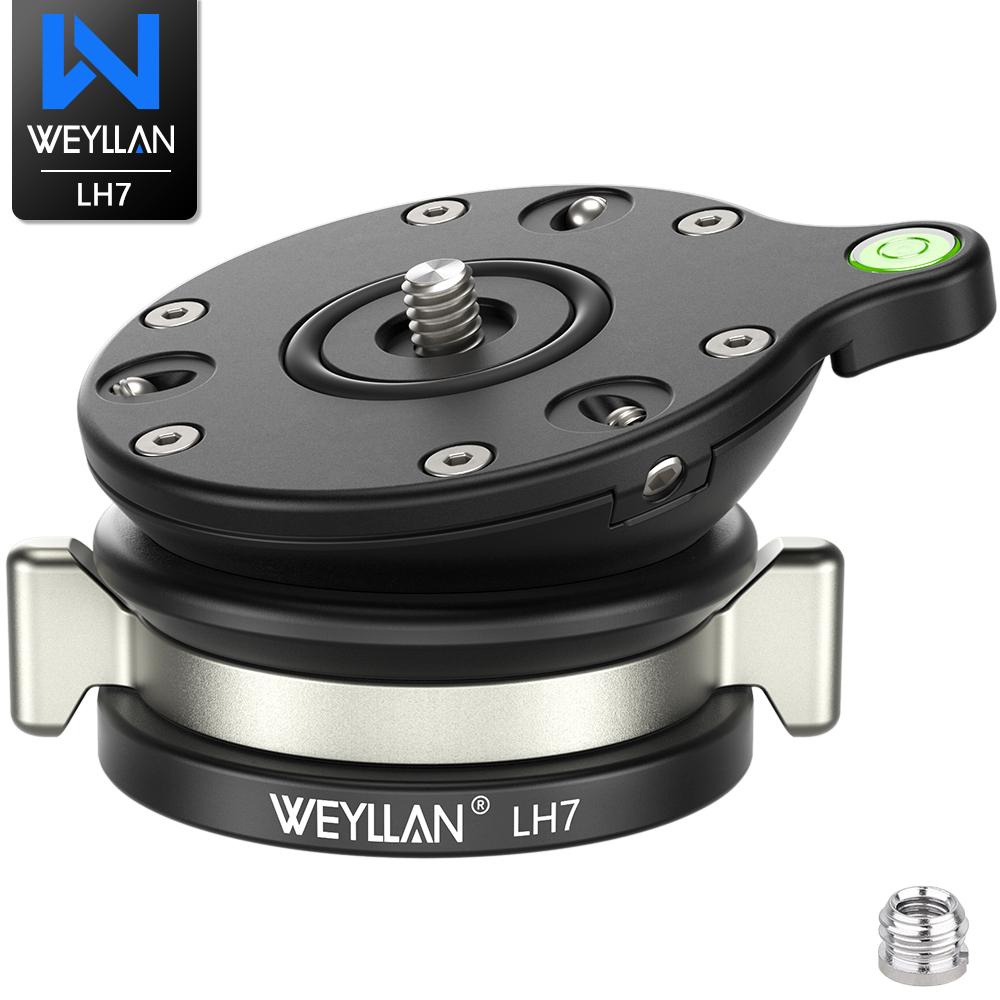 Leveling Base Tripod Head Camera Leveler Adjusting Plate Leveling Head with 3/8'' 1/4" Screw for Tripod Monopod Max Load 10kg