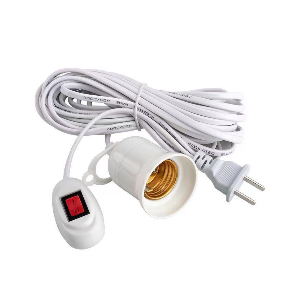 Bases de lámpara universales con interruptor, adaptador de casquillo de bombilla Led, soporte de lámpara de tornillo E27, accesorios, herramientas, suspensión de dos enchufes