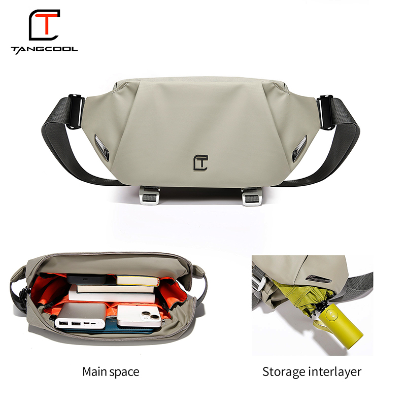 TANGCOOL waterdichte schoudertas voor heren dames crossbody heuptas anti-diefstal borsttas voor reizen wandelen fietsen