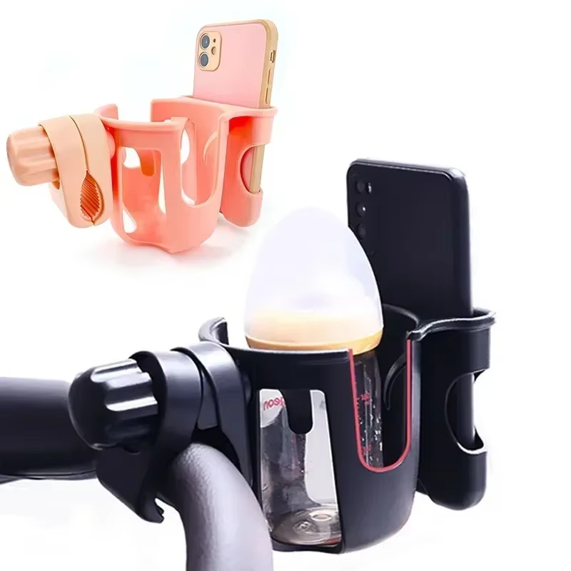 Porta-copos para carrinho de bebê, porta-garrafas para carrinho de bebê, design antiderrapante, acessórios para carrinho de bebê, suporte para celular
