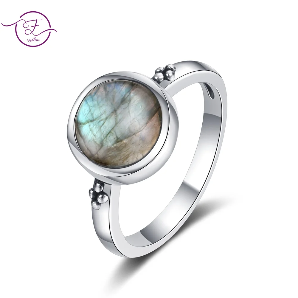Pierścionek damski vintage z naturalnym labradorytem, minimalistyczny, elegancki, ze srebra próby S925, pierścionki z kamieniami szlachetnymi, zaręczynowy, ślubny, prezent.