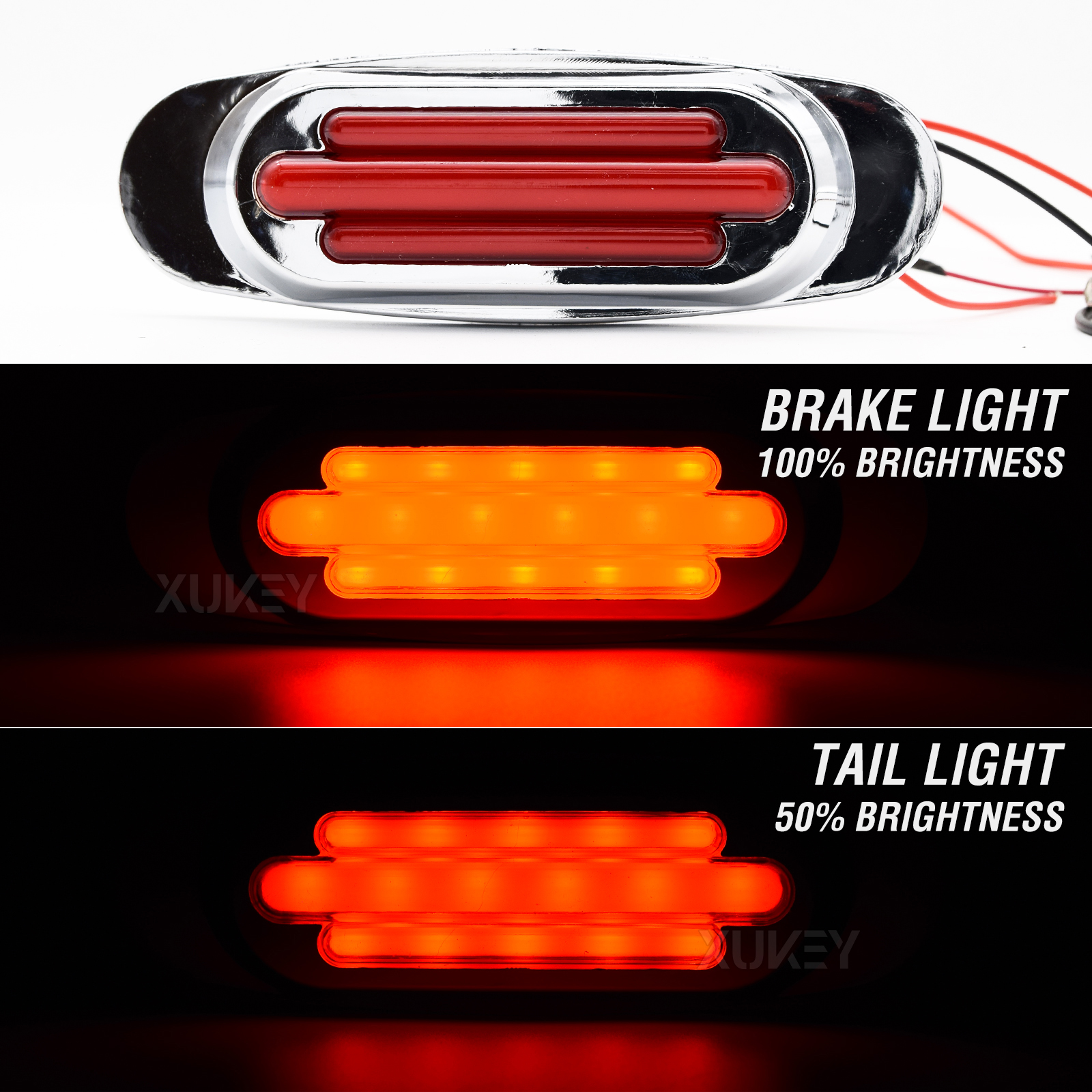 Enquêter de frein arrière LED pour remorque de camion, marqueur latéral, blanc, rouge, contour, indicateur de dégagement, camion, camionnette, caravanes, 2 pièces