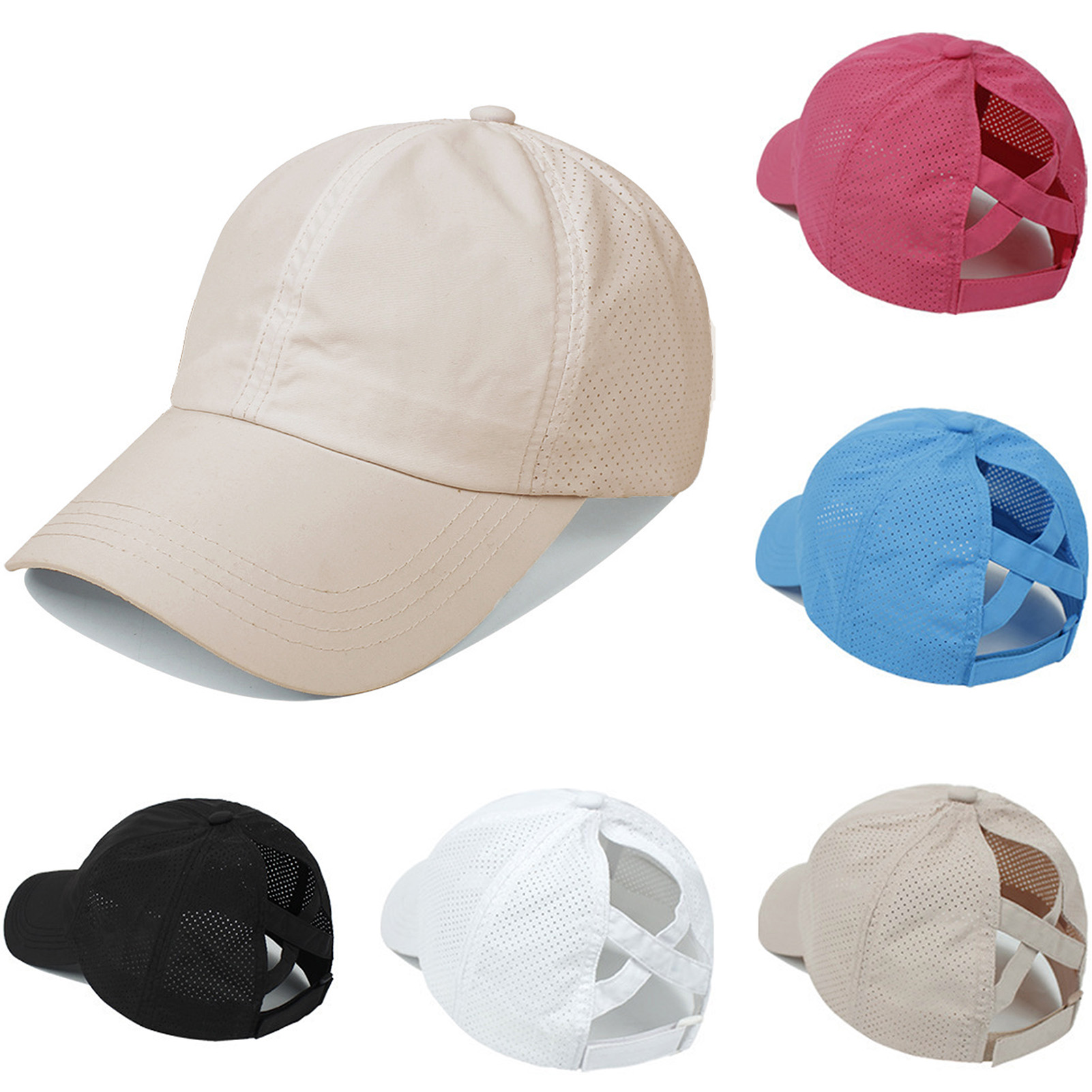 Baseballpet voor dames Effen kleur Baseballpet voor dames Sneldrogend Verstelbaar Trendy zonneschermhoeden voor hardlopen, wandelen, training