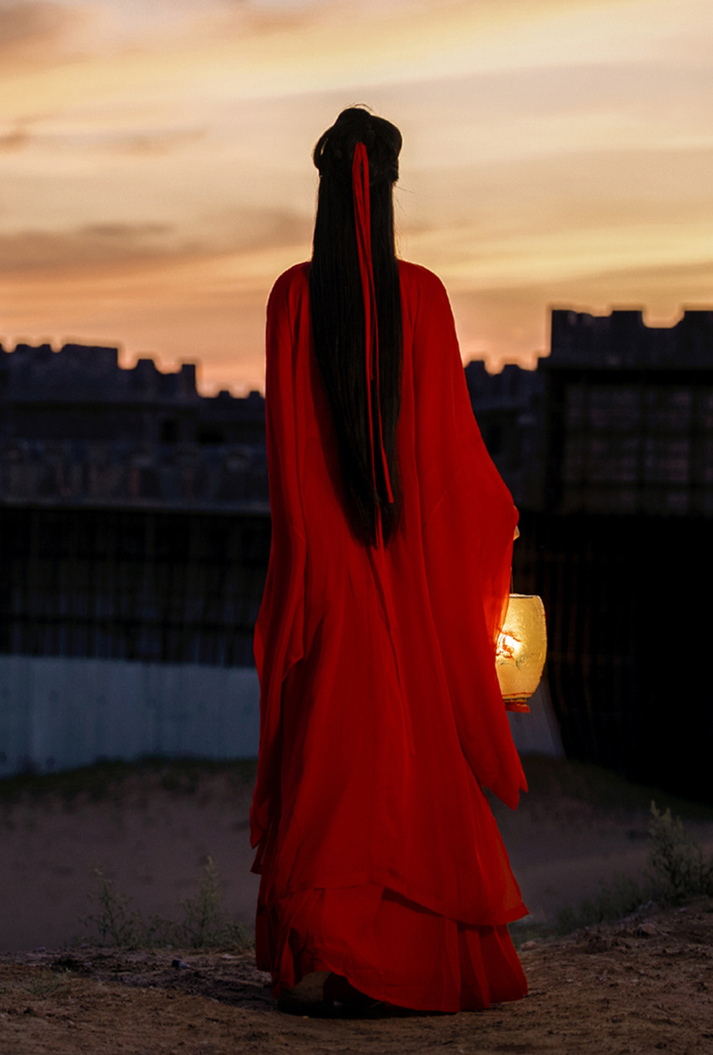Robe de danse Hanfu traditionnelle chinoise pour femme, costume de cosplay féminin, rouge, grande taille, été