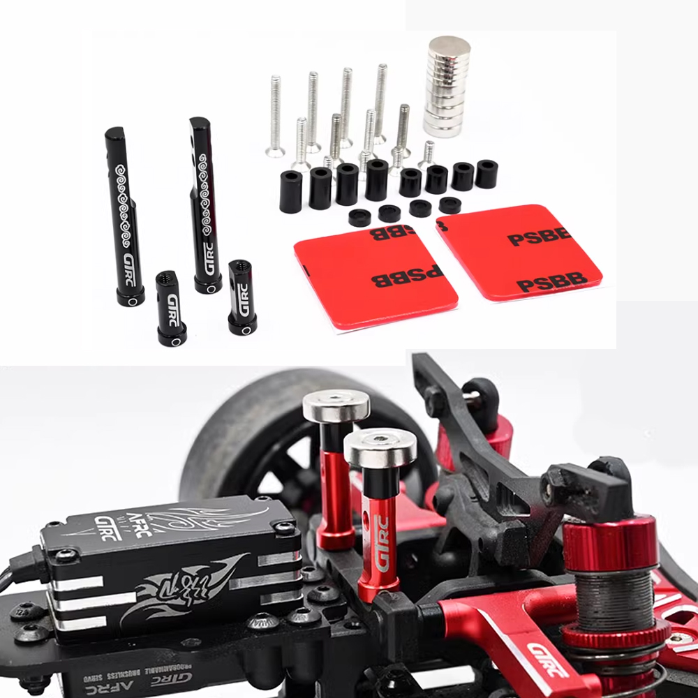 Kolom cangkang mobil logam penyedot magnetik tak terlihat, cocok untuk mobil drift RC 1:10 3 balap D5S/D5/D5MR/YD2/YD-2/RDX