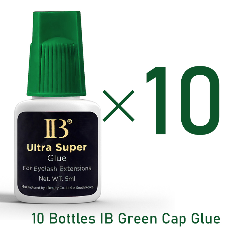 10 garrafas ibeauty ultra super para cola de extensão de cílios tampa verde à prova dwaterproof água lash adesivo ferramenta de maquiagem mais rápido olhos abertos coreia