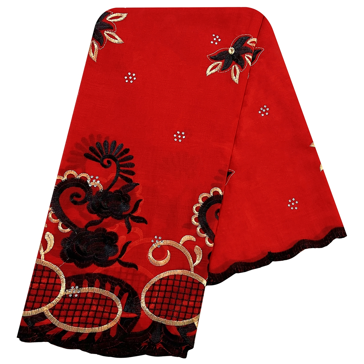 Sciarpe da donna africane 2024 Vendita calda di moda Grande cerchio Design Grande ricamo in cotone Sciarpa musulmana di grandi dimensioni per scialli Pashmina