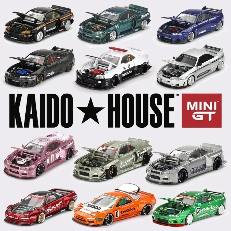 Kaido House + MINIGT 1/64 Nissan Skyline GT-R (R34)(R33) Honda NSX Racing Kaido Works V3 V2 KHMG Автомобили Литая под давлением металлическая модель из сплава