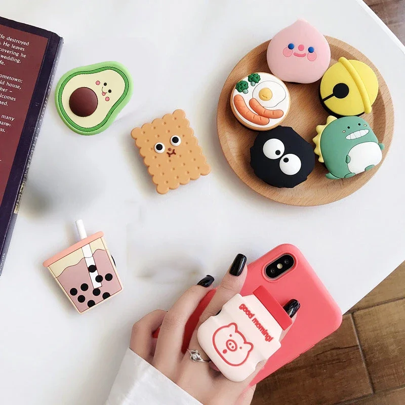 1 PC น่ารักการ์ตูนแหวนโทรศัพท์ผู้ถือ Finger Grip ขาตั้งโทรศัพท์เดสก์ท็อปโทรศัพท์มือถือ Mount สําหรับ iPhone Samsung Xiaomi สมาร์ทโฟน Bracket