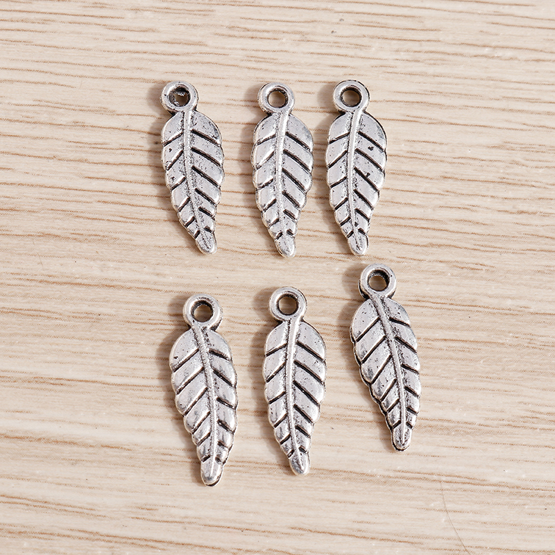 50 buah 7x20mm lucu Aloi pohon tanaman jimat liontin untuk Drop anting kalung gelang DIY buatan tangan kerajinan membuat perhiasan