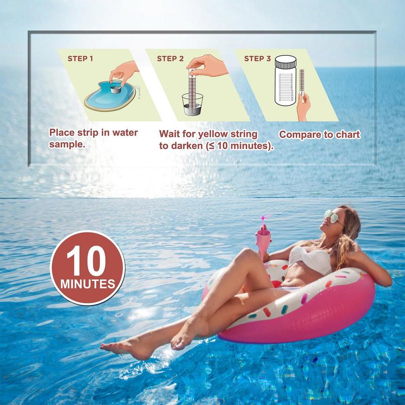 Strip Tes Garam Kolam Renang Strip Deteksi Air Asin Kolam Renang Perlengkapan Pengujian Air Serbaguna untuk Air Bak Mandi Air Panas Kolam Spa