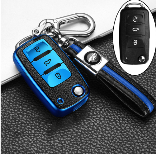 PU + TPU obudowa kluczyka do samochodu VW Volkswagen Polo Passat Golf Maggiolino Arteon Fox GLI Gol siedzenie do skody Ibiza zdalne etui na kluczyk