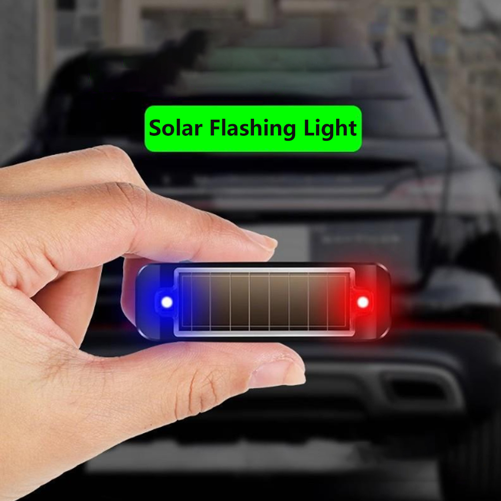 Mini luz LED de advertencia de energía Solar para coche, alarma simulada de seguridad nocturna, lámpara de precaución antirrobo inalámbrica, lámpara de alarma simulada intermitente