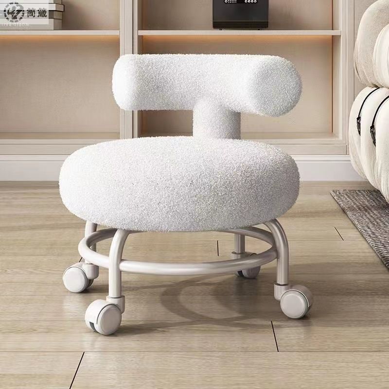 Flur Kleine Fußstütze für Zuhause, universelle Riemenscheibe mit Rollen, niedriger Hocker, mobiler Schminkstuhl, Innenbereich, Büro, Wohnzimmermöbel